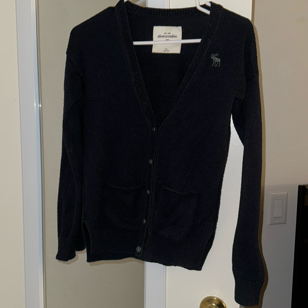 Navy Abercrombie kids cardigan xl